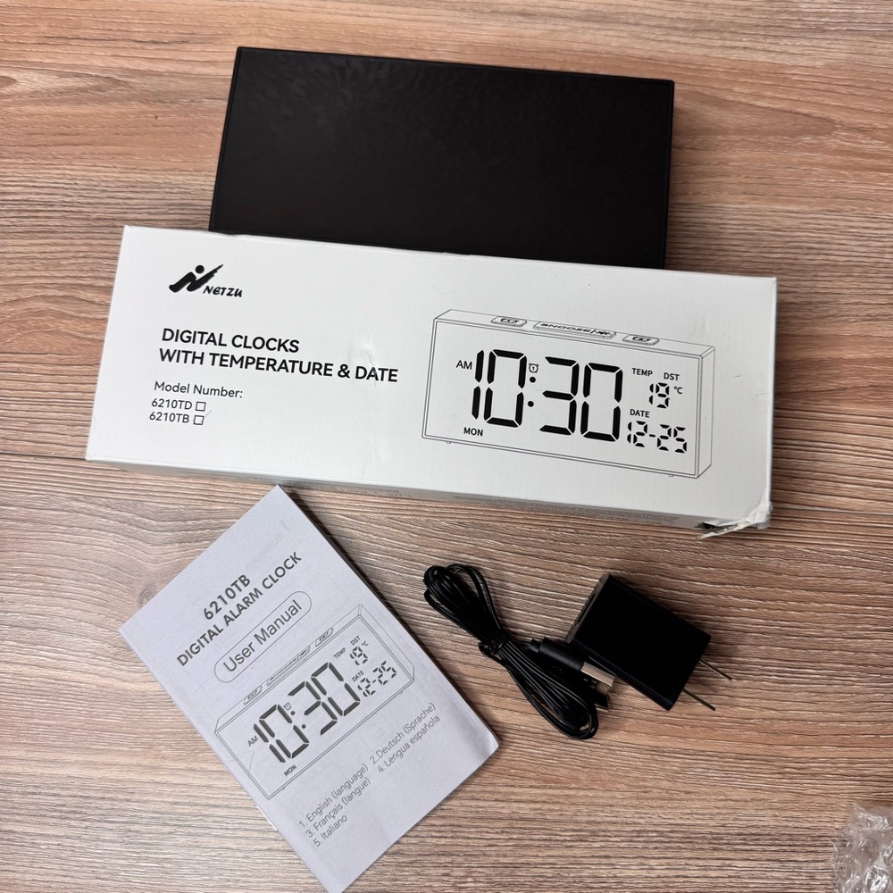 Digital Alarm Clock with Date Temperature and Weekday